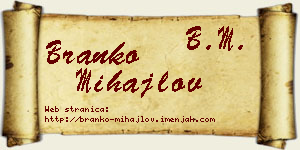 Branko Mihajlov vizit kartica